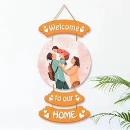 glpri Wooden Welcome to our home Wall Hanging Art Decoration Item for Home image 1