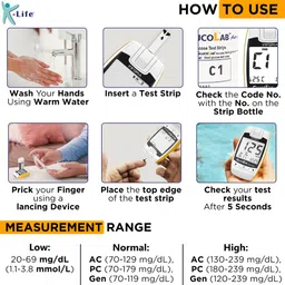 k-life Glucolab Fully Automatic Blood Glucose Check Sugar Testing Machine 50 Strips Glucometer image 4