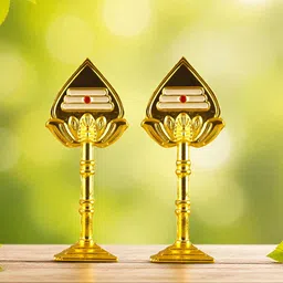 wodec PACK OF 2 LORD MURUGAR GOLD VEL FOR CAR DASHBOARD,POOJA,HOME ETC-RELIGIOUS IDOL Decorative Showpiece - 7 cm image 2