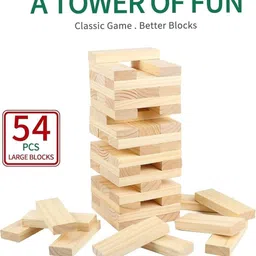 knick knack Stack'em Up Giant Tumble Tower 54 Big Wooden Blocks for Adult and Kids image 4