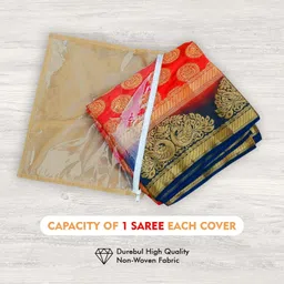 PremStore Non woven single saree cover set of 24 With Transparent Top And Zip Cotton Laundry Bag image 2