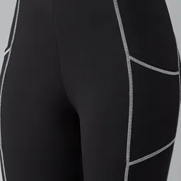 blinkin Solid Women White, Black Tights image 5