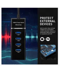 ESTOREHUB SuperSpeed USB 3.0 4-Port Hub USB3.0-4PORT-HUB-BLK USB Hub image 3