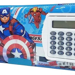 spartone Inbuilt Calculator & Sharpner Avenger Art Plastic Pencil Box Geometry Box-picture-13