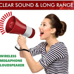 svojas Loudspeaker Megaphone for Announcement Rechargeable with Recording, BLUETOOTH/USB Media Player & Siren/ Handheld Rechargeable Megaphone Indoor, Outdoor PA System image 3