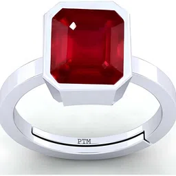 ptm Ruby (Manik) 7.25 Ratti or 6.5 Ct Natural Gemstone bis Hallmark 925 Sterling Silver Ring-picture-16