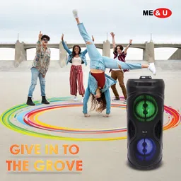 ME&U Musical pro 4inch*2/ 8 hours play time BT TWS Mic RGB light FM USB AUX 40 W Bluetooth Party Speaker image 5