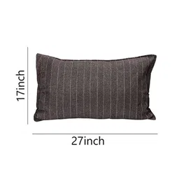 the conversion Coffee Striped 210TC Jute 17 x 27 Inches Pillow Covers (Set of 2) image 3