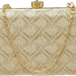 vyom aura Party Cream, White Clutch image 1