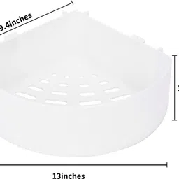 hatmeet 2 Pack Box Strong Shower Rack Shelf (2 Corner Stand White) (Plastic) Plastic Wall Shelf image 4