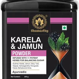 shuwasthy Karela Jamun Powder With 11 Potent Herbs Helps In Sugar Management image 1