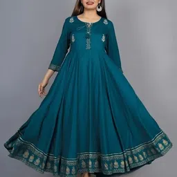 saadgee Women Gown Blue Ankle Length Dress image 1
