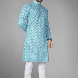 fabzy Men Solid Cotton Blend Straight Kurta image 4