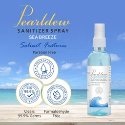 pearldew Sanitizer Spray (Sea Breeze) | Aloe & Neem | Paraben Free 120 ml Hand Sanitizer image 5