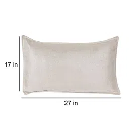 Cream Solid 210TC Jute 17 x 27 Inches Pillow Covers (Set of 2) by The Conversion image 3