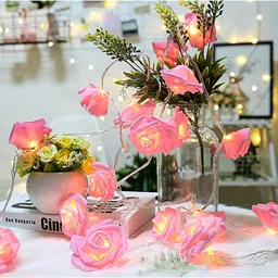 refulgix 14 LEDs 3 m Pink Steady Flower Rice Lights image 2