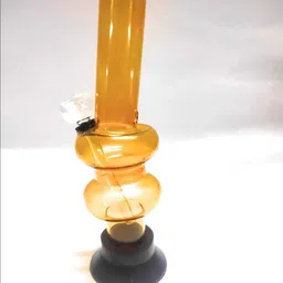 mftonline MFT 0R-013 ORANGE GLASS WEED GLASS BONG DOUBLE 9 INCH Beer Bong Funnel image 3