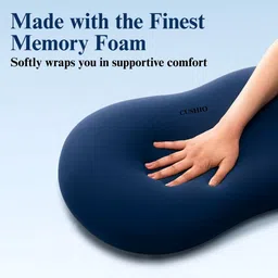 cushio Memory Foam Sleeping Pillow Pack of 1 Solid Cuddle Pillow | Anti-Frizz & Skin-Friendly | Soft Velvet Cover image 2