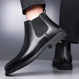 d got Men Chelsea Slip-On Synthetic Leather Comfortable Boots For Men image 4