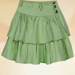 Purple United Kids Girls Pure Cotton Tiered Maxi Skirt-picture-24
