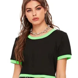 BASE 41 Women Solid Round Neck Cotton T-shirt-image-6