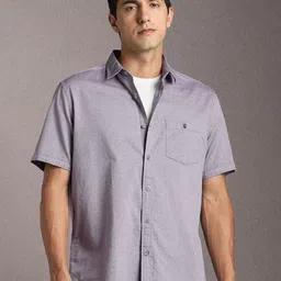 Louis Philippe Jeans Textured Spread Collar Pure Cotton Casual Shirt-picture-32