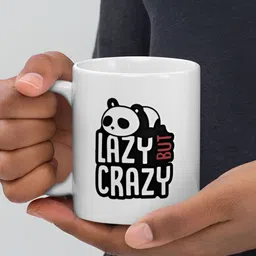 Mr UVD White & Black Graphic Printed Ceramic Glossy Mug - 350 ml image 4