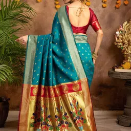 KALINI Ethnic Motifs Woven Design Zari Paithani Saree image 3