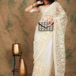 SHADOW & SAINING Embellished Embroidered Net Saree-picture-20