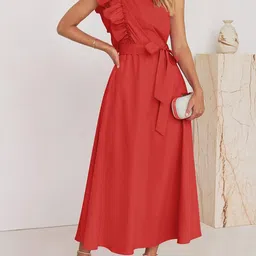 JC Mode Women Flutter Sleeve Fit & Flare Midi Dress-picture-37