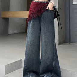 LULU & SKY Girls Wide Leg High-Rise Light Fade Jeans image 2