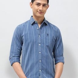 U.S. Polo Assn. Denim Co. Men Slim Fit Vertical Striped Pure Cotton Casual Shirt-picture-26