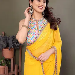 Nirmohi Fashion Women Pure Georgette Saree image 4