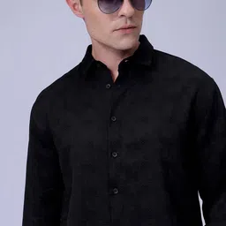 The Indian Garage Co Men Relaxed Fit Spread Collar Solid Cotton Casual Shirt-picture-35