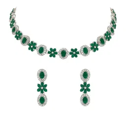 I Jewels Silver Plated Kundan Studded Necklace and Earrings Jewellery Set-picture-18