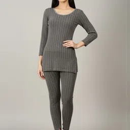Lux Cozi Women Ribbed Round Neck Thermal Set-picture-40
