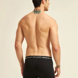 URBAN ADVENTURE Men Pack Of 2 Mid-Rise Moisture Wicking Trunks 2UAM-015(BLK-LT GRY) image 5
