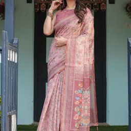 MAHARANI COUTURE Floral Printed Pure Cotton Kanjeevaram Saree-picture-12