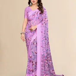 Moda Rapido Floral Printed Zari Embellished Saree-picture-28