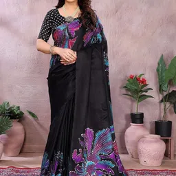 Lookmark Floral Art Silk Bhagalpuri Saree-image-27