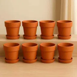 the handicraftian 8 Pcs Red Terracotta 4.5 Inchs Planters-picture-12