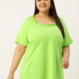 theRebelinme Women Relaxed Fit Round Neck Short Sleeve Cotton T-shirt-picture-23