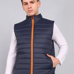 XFOX Men Solid Mock Collar Puffer Jacket-picture-10