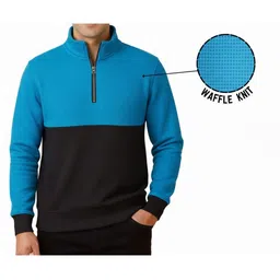 Try This Colourblocked High Neck Regular Sleeves Cotton Regular Fit T-shirt image 2
