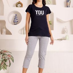Bodycare Women Typography Printed Pure Cotton Night suit-picture-32
