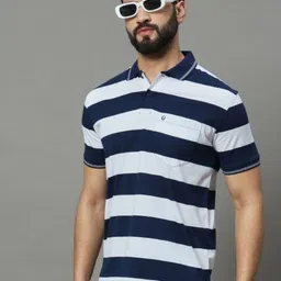 UNIBERRY Men Striped Polo Collar T-shirt-picture-33