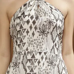 Boho By Athena Bohemian Women Print Halter Neck A-Line Midi Dress image 2