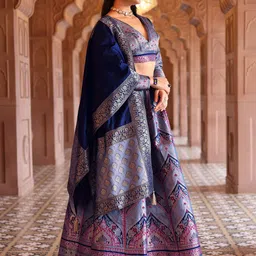 PURVAJA Ready to Wear Lehenga & Unstitched Blouse With Dupatta image 5