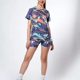 UMILDO Abstract Printed Round Neck T-shirt With Shorts image 4