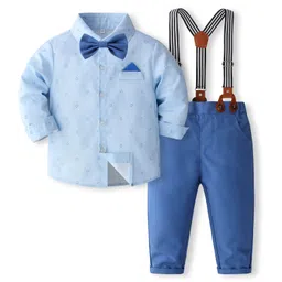 StyleCast x Revolte Boys Printed Pure Cotton Shirt With Trouser & Suspenders-picture-34